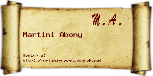 Martini Abony névjegykártya